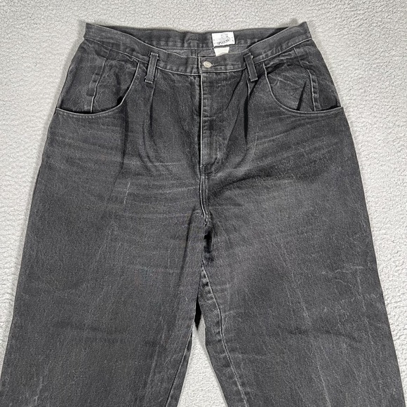 Sasson Jeans Womens 34x32 Black High Waist Relaxed Taper Denim Casual Preppy - Picture 2 of 10